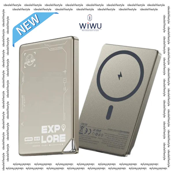 WiWU Wi-P019 Ultra-Thin 5,000mAh 0.3in Slim Mag-safe Battery Pack, Mini Thin Wireless Power Bank with PD 20W Two Way USB-C Charging WiWU Wi-P019 Ultra-Thin 5,000mAh 0.3in Slim Mag-safe Battery Pack, Mini Thin Wireless Power Bank with PD 20W Two Way USB-C Charging